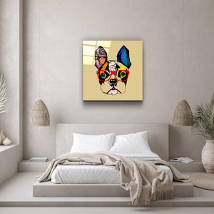 ・"Abstract Dog Face"・Glass Wall Art - ArtDesigna Glass Printing Wall Art