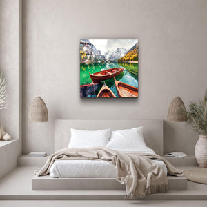 ・"Lake and Mountain Landscape"・Glass Wall Art - ArtDesigna Glass Printing Wall Art