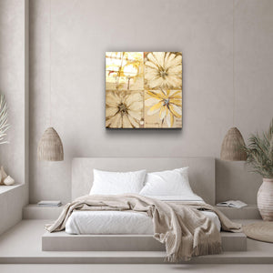 ・"Abstract Yellow Flowers"・Glass Wall Art - ArtDesigna Glass Printing Wall Art