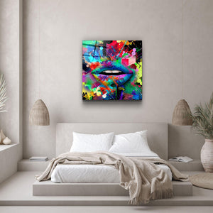・"Abstract Lips"・Glass Wall Art - ArtDesigna Glass Printing Wall Art