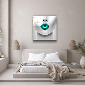 ・"Green Lips"・Glass Wall Art - ArtDesigna Glass Printing Wall Art