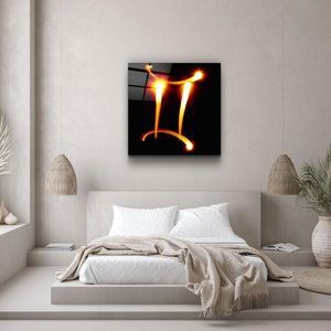 ."Gemini Zodiac Symbol". Glass Wall Art - ArtDesigna Glass Printing Wall Art