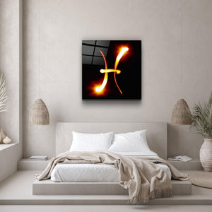 ."Pisces Zodiac Symbol". Glass Wall Art - ArtDesigna Glass Printing Wall Art