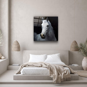 Calm in White | Glass Wall Art - Artdesigna