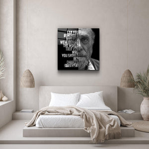 ・"Charles Bukowski"・Designers Collection Glass Wall Art - ArtDesigna Glass Printing Wall Art