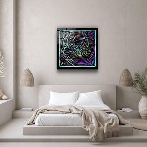 ・"Rainbow Line Faces"・Glass Wall Art - ArtDesigna Glass Printing Wall Art