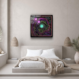 ・"Rainbow Line Faces V2"・Glass Wall Art - ArtDesigna Glass Printing Wall Art
