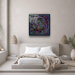 ・"Rainbow Line Faces V3"・Glass Wall Art - ArtDesigna Glass Printing Wall Art