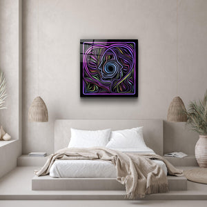 ・"Rainbow Line Faces V4"・Glass Wall Art - ArtDesigna Glass Printing Wall Art