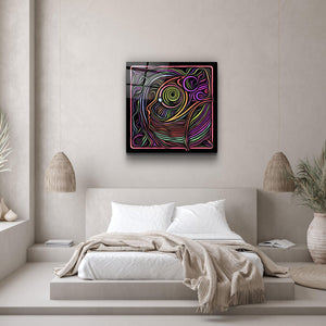 ・"Rainbow Line Faces V5"・Glass Wall Art - ArtDesigna Glass Printing Wall Art