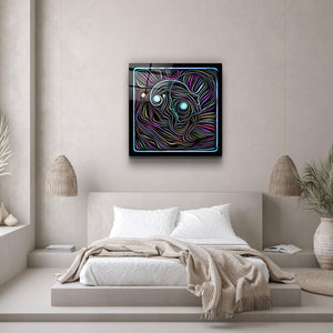 ・"Rainbow Line Faces V6"・Glass Wall Art - ArtDesigna Glass Printing Wall Art