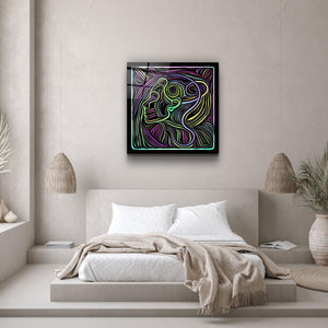・"Rainbow Line Faces V7"・Glass Wall Art - ArtDesigna Glass Printing Wall Art
