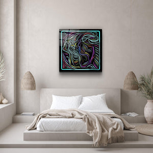 ・"Rainbow Line Faces V8"・Glass Wall Art - ArtDesigna Glass Printing Wall Art