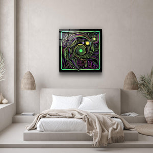 ・"Rainbow Line Faces V9"・Glass Wall Art - ArtDesigna Glass Printing Wall Art
