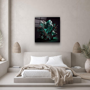 ."Amethyst - Green". Designer's Collection Glass the Wood Art - ArtDesigna Glass Printing Wall Art