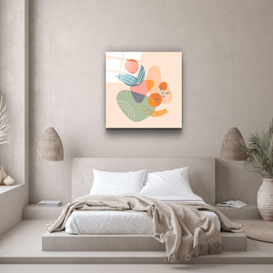 ."Terracota Abstract Flowers V3". Designer's Collection Glass Wall Art - ArtDesigna Glass Printing Wall Art