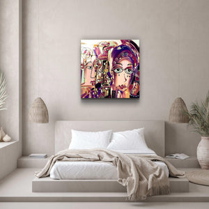 ."Faces Illustration-Abstract". Designer's Collection Glass Wall Art - ArtDesigna Glass Printing Wall Art