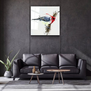 ・"Red Bird"・Glass Wall Art - ArtDesigna Glass Printing Wall Art