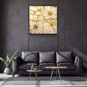 ・"Abstract Yellow Flowers"・Glass Wall Art - ArtDesigna Glass Printing Wall Art