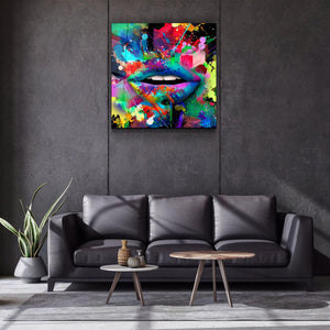 ・"Abstract Lips"・Glass Wall Art - ArtDesigna Glass Printing Wall Art