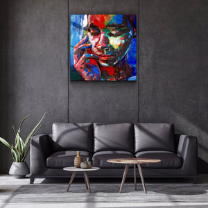・"Abstract Colors Woman Portrait"・Glass Wall Art - ArtDesigna Glass Printing Wall Art