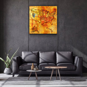 ・"Vintage Map US - Nevada"・Glass Wall Art - ArtDesigna Glass Printing Wall Art