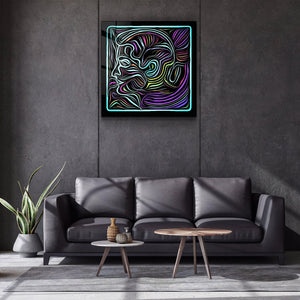 ・"Rainbow Line Faces"・Glass Wall Art - ArtDesigna Glass Printing Wall Art