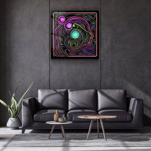 ・"Rainbow Line Faces V2"・Glass Wall Art - ArtDesigna Glass Printing Wall Art