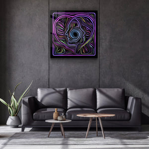 ・"Rainbow Line Faces V4"・Glass Wall Art - ArtDesigna Glass Printing Wall Art