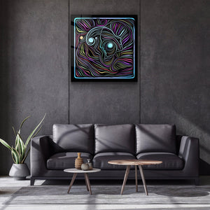 ・"Rainbow Line Faces V6"・Glass Wall Art - ArtDesigna Glass Printing Wall Art