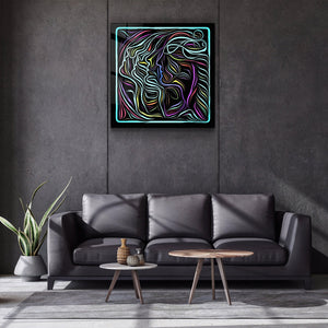 ・"Rainbow Line Faces V8"・Glass Wall Art - ArtDesigna Glass Printing Wall Art