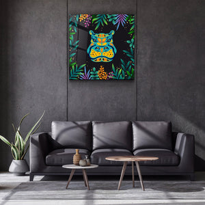 ・"Animal Republic-Hippo"・Designers Collection Glass Wall Art - ArtDesigna Glass Printing Wall Art