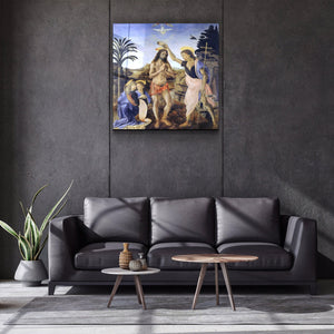 ."Leonardo da Vinci's Baptism of Christ (1470-1480)". Glass Wall Art - ArtDesigna Glass Printing Wall Art