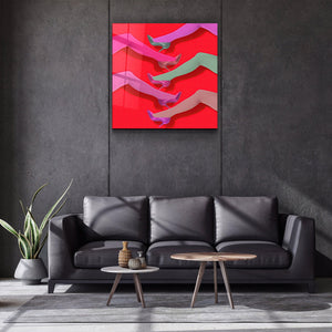 ."Legs with Retro Socks". Contemporary Collection Glass Wall Art - ArtDesigna Glass Printing Wall Art