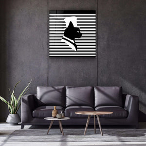 ."Cat and Hat". Designer's Collection Glass Wall Art - ArtDesigna Glass Printing Wall Art