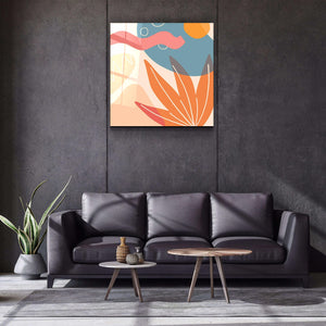 ."Terracota Abstract Flowers V2". Designer's Collection Glass Wall Art - ArtDesigna Glass Printing Wall Art
