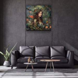 ."Bird Princess". Secret World Collection Glass Wall Art - ArtDesigna Glass Printing Wall Art