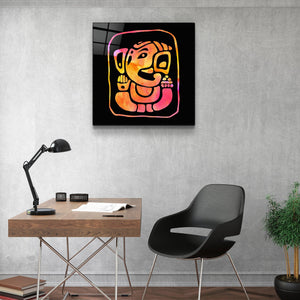 ・"Ganesha Illustration"・Glass Wall Art - ArtDesigna Glass Printing Wall Art