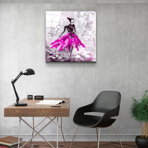 ・"Women (Pink)"・Glass Wall Art - ArtDesigna Glass Printing Wall Art