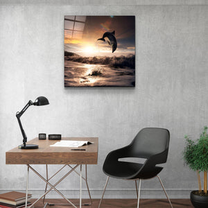 ・"Dolphin"・Glass Wall Art - ArtDesigna Glass Printing Wall Art
