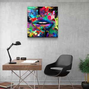 ・"Abstract Lips"・Glass Wall Art - ArtDesigna Glass Printing Wall Art
