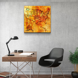 ・"Vintage Map US - Washington"・Glass Wall Art - ArtDesigna Glass Printing Wall Art