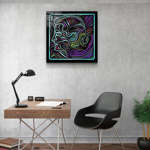 ・"Rainbow Line Faces"・Glass Wall Art - ArtDesigna Glass Printing Wall Art