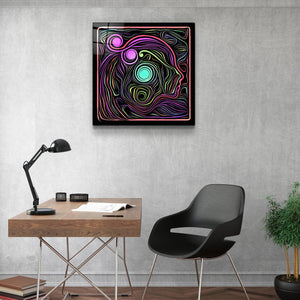 ・"Rainbow Line Faces V2"・Glass Wall Art - ArtDesigna Glass Printing Wall Art