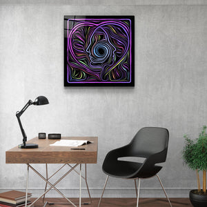 ・"Rainbow Line Faces V4"・Glass Wall Art - ArtDesigna Glass Printing Wall Art
