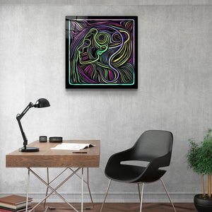 ・"Rainbow Line Faces V7"・Glass Wall Art - ArtDesigna Glass Printing Wall Art