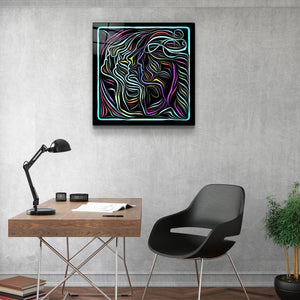・"Rainbow Line Faces V8"・Glass Wall Art - ArtDesigna Glass Printing Wall Art
