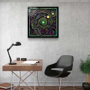 ・"Rainbow Line Faces V9"・Glass Wall Art - ArtDesigna Glass Printing Wall Art