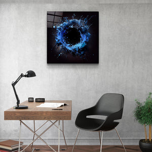 ."Paint Splash Ring-Blue". Designer's Collection Glass Wall Art - ArtDesigna Glass Printing Wall Art
