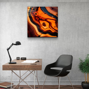 ."Heart of the Wood - Orange". Designer's Collection Glass the Wood Art - ArtDesigna Glass Printing Wall Art